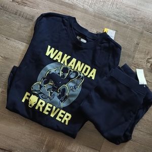 Black Panther "Wakanda Forever" Navy Blue PJ's NWT